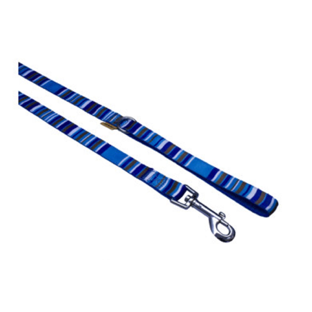 B&F Strap leash, stripes 2x150cm blue