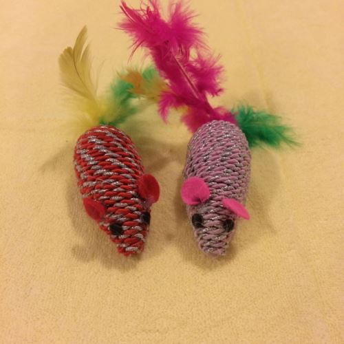 Mouse with feather 2pcs