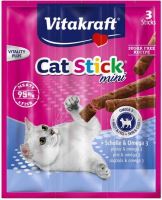 Vitakraft Cat Stick Mini tyčinky platýz &amp; Omega 3 18g x 3ks