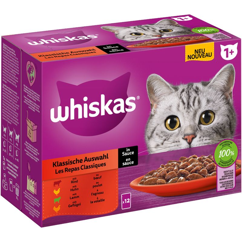 Whiskas 1+ Adult Classic selection in juice 12x85g