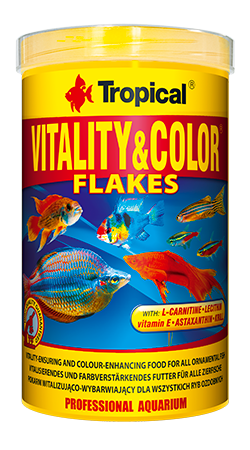 Vločkové krmivo pro ryby s vysokým obsahem bílkovin, zvýrazňující vybarvení a vitalizující, určené ke každodennímu krmení býložravých a všežravých ryb. 250ml.