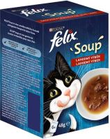 Felix Soup Delicious selection with beef with chicken and lamb 6x48g