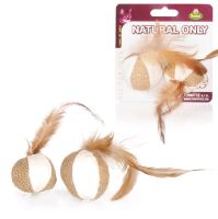 Tommy natural balls with feather 2pcs