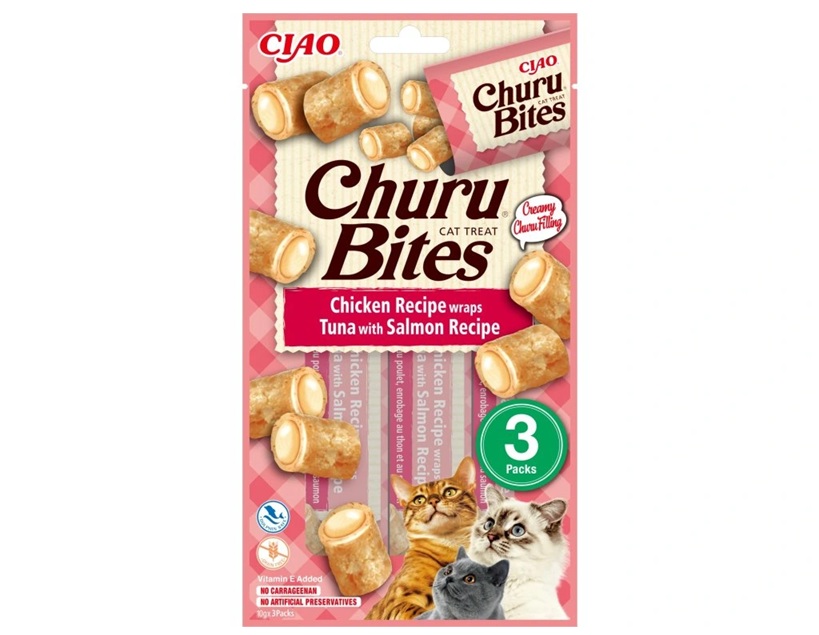 Churu cat Bites - kuře, tuňák a losos 30g