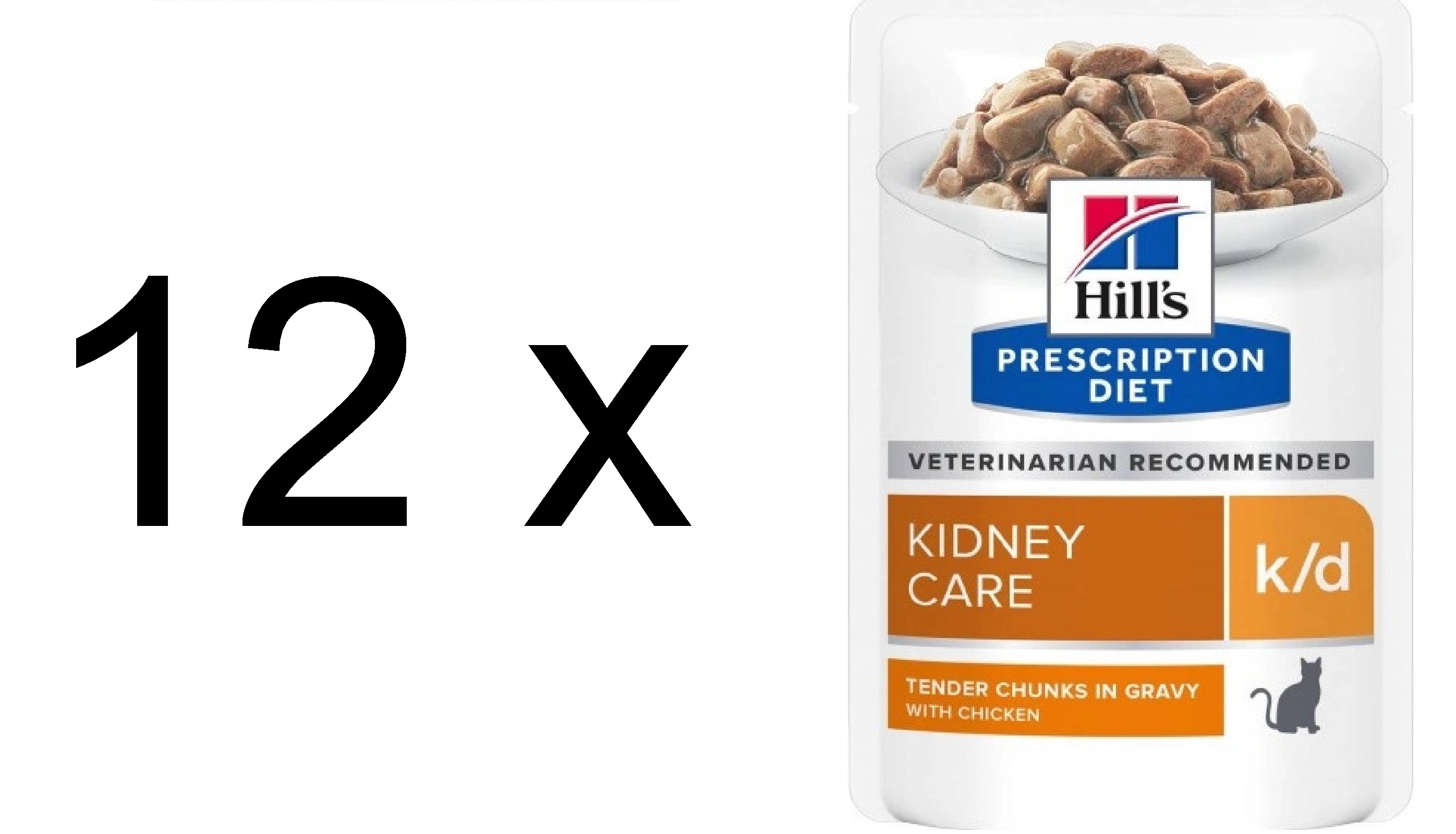 Hill's Prescription Diet K/D for better kidney function chicken 12x85g