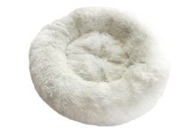 Rajen Komfy round cat bed, cream 50cm