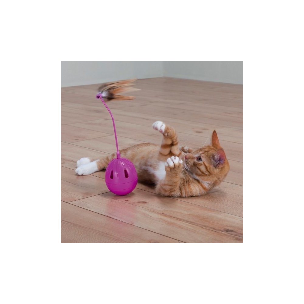 Trixie Hračka pro kočky POP-UP vejce s peřím a zvukem 7x24cm