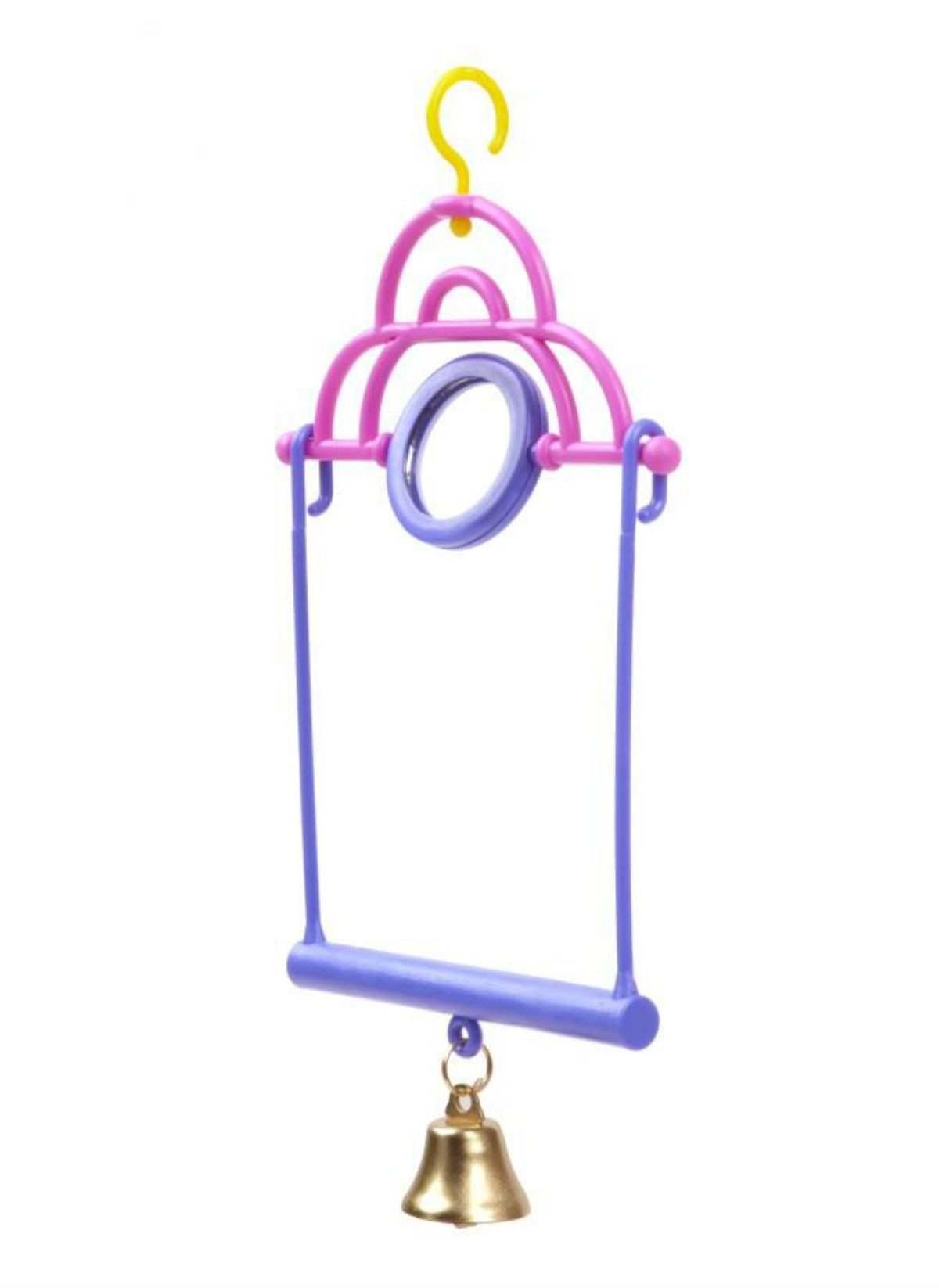 Swing with mirror and bell