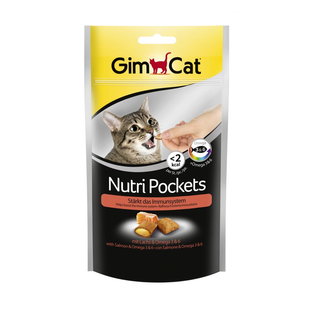 GimCat Nutri Pockets s lososem & Omega 3 a 6 60g