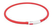 Trixie Flash USB svítící obojek XS-XL 70cm/10 mm červená