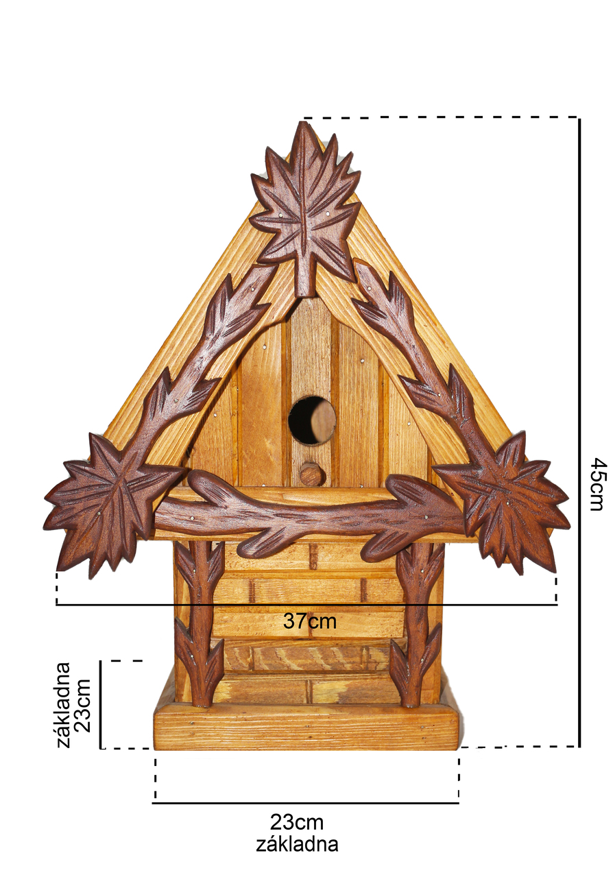 Massive birdhouse (without feeder) - bright with ornaments (4)