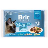 Brit Premium Cat Delicate Fillets in Gravy Dinner Plate 4 x 85g
