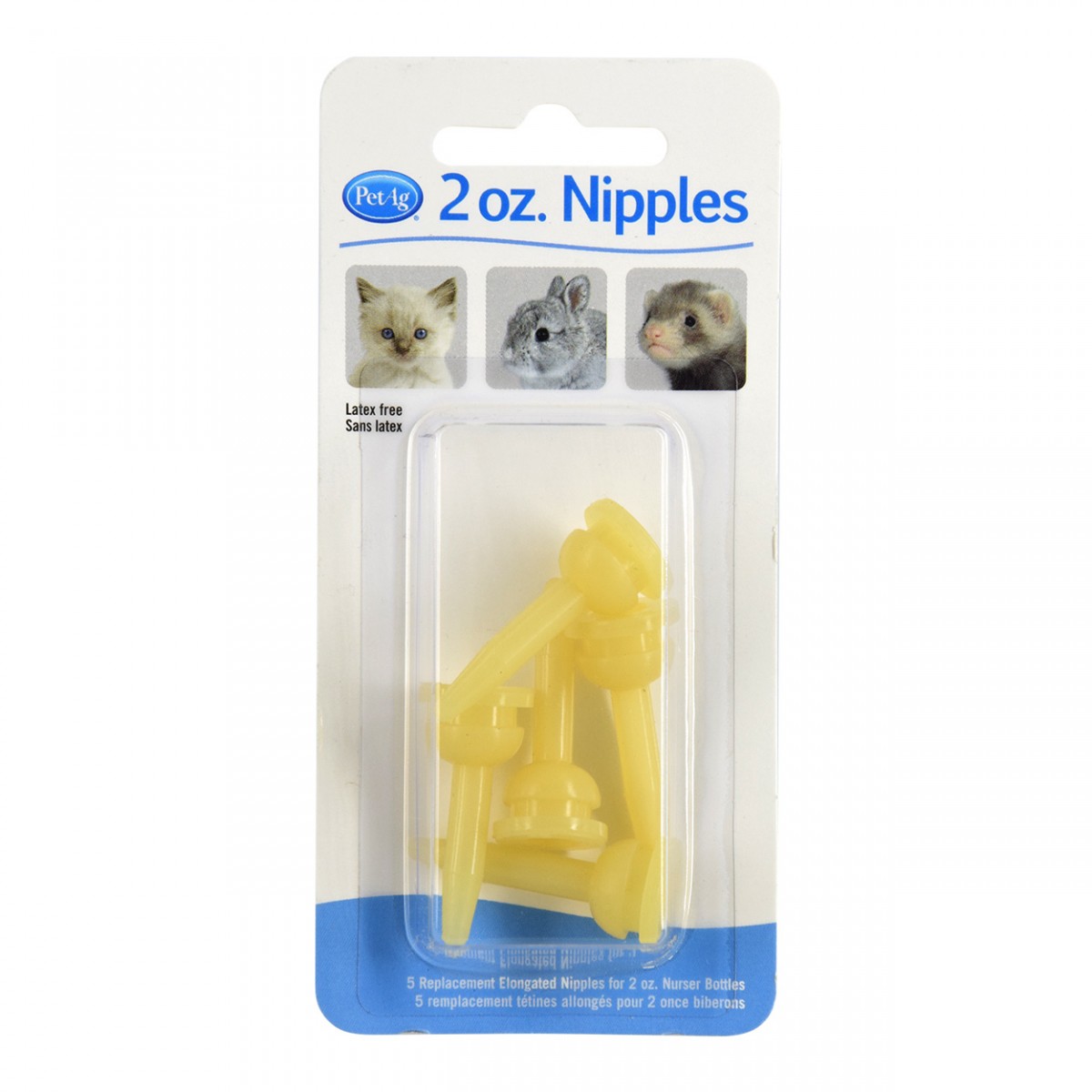 PetAg Replacement Nurser Nipples 5 Pk (elongated)