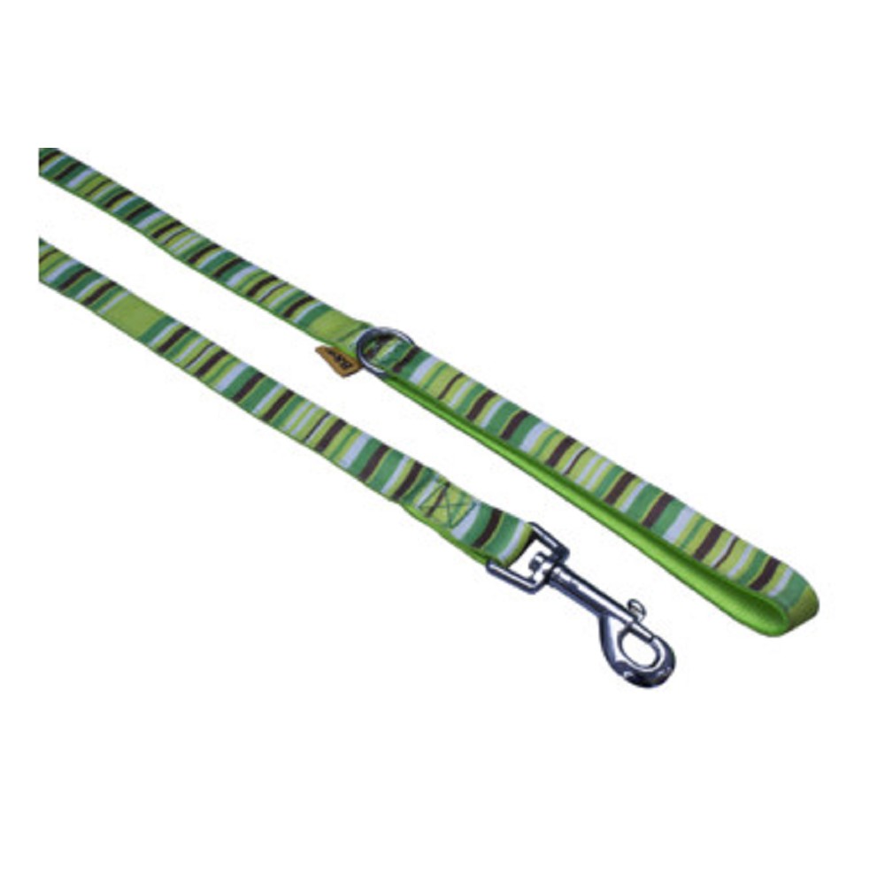 B&F Strap leash, stripes 2x150cm green