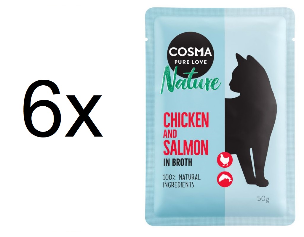 Cosma Nature chicken & salmon 6x50g