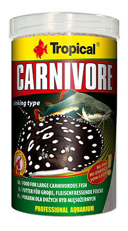 Tropical Carnivore granulát je plnohodnotná krmná směs pro okrasné ryby. 1000ml (600g).