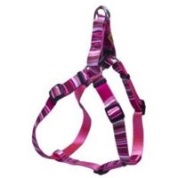 Harness strap width, stripes 2x34-46cm pink
