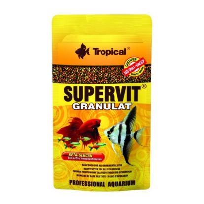 SUPERVIT GRANULAT je plnohodnotné mnohosložkové granulované krmivo nejvyšší kvality určené ke každodennímu krmení všech akvarijních ryb. 10g.