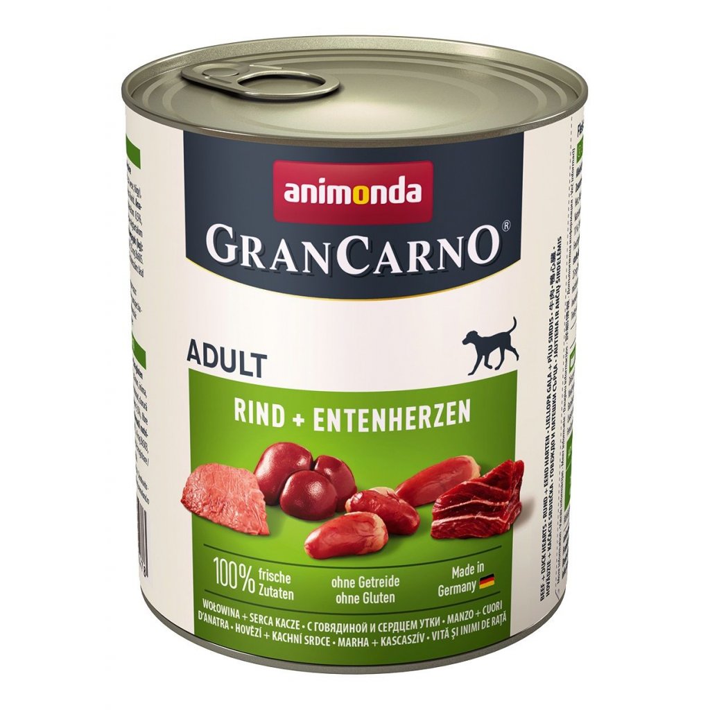 Animonda Gran Carno Adult hovězí & kachní srdce 800g