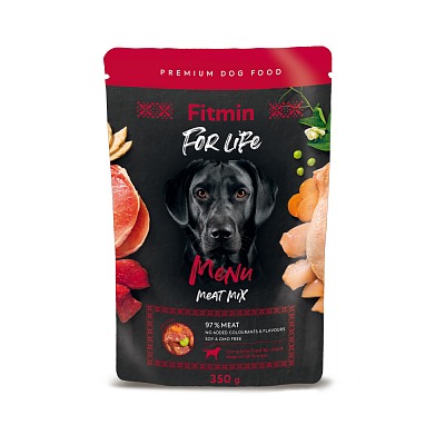 Fitmin For Life Menu meat mix Masová kapsa 350g