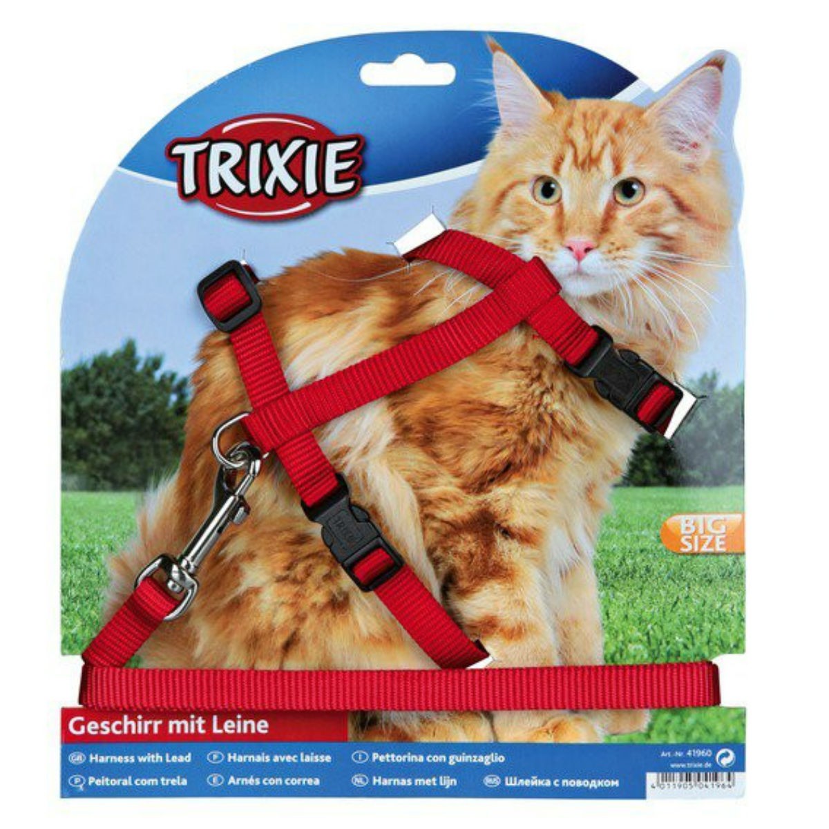 Trixie nylonový postroj pro kočku s vodítkem vel. XL 34-57cm