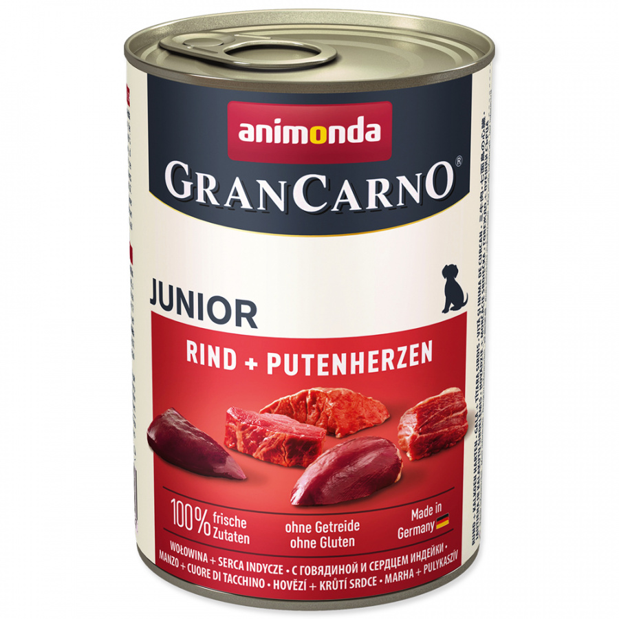 Animonda Gran Carno Junior hovězí & krůtí srdce 400g