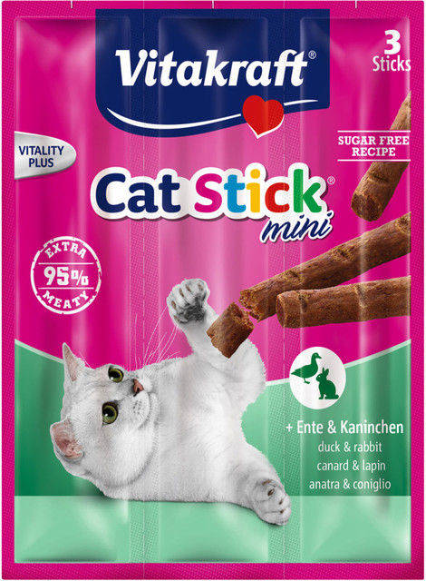 Vitakraft Cat Stick Mini tyčinky s králíkem & kachnou 18g x 3ks