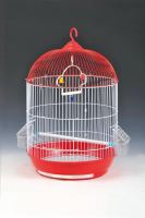 Cage round, hanging, red