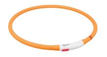 Trixie Flash USB svítící obojek XS-XL 70cm/10 mm oranžová