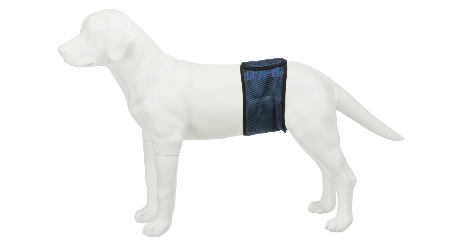 Břišní pás na podložky pro psa samce L 55-65cm tmavě modrý