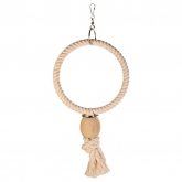 Trixie hanging cotton circle with wooden ball 16cm