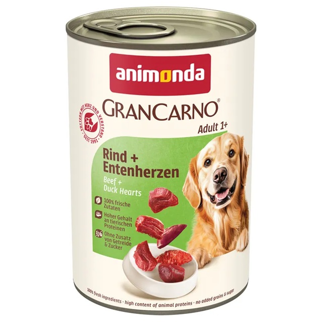 Animonda Gran Carno Adult hovězí & kachní srdce 400g