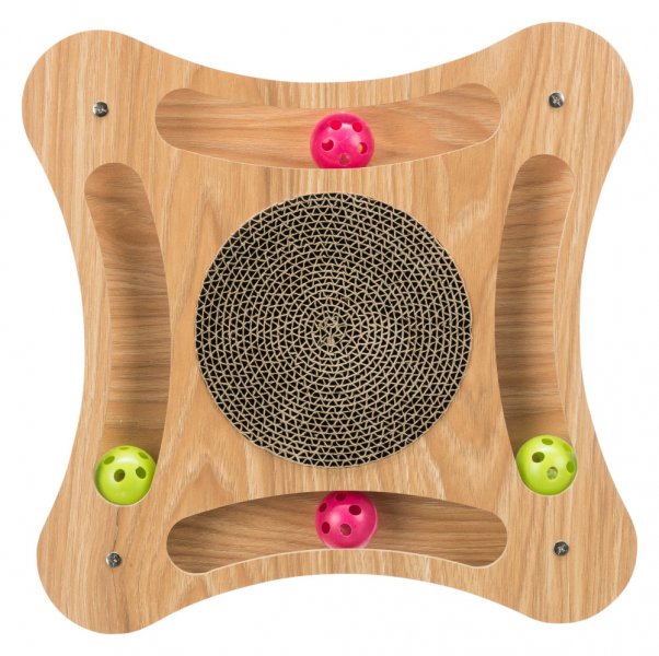 Škrábadlo v dřevěném rámu, s hračkami, 35x4x35cm