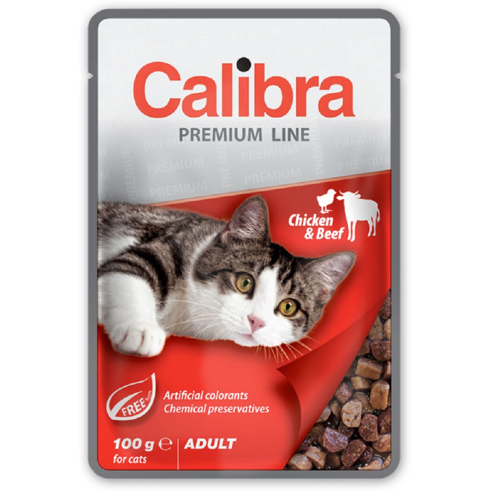 Calibra Cat Premium Adult Chicken & Beef kapsička 100g