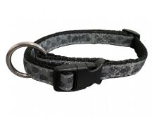 B&amp;F Strap collar, paws BAF 1,5x30-50cm grey
