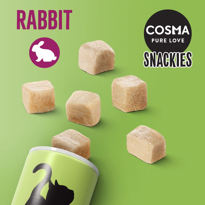 Cosma sušené kočičí snacky králík 24g