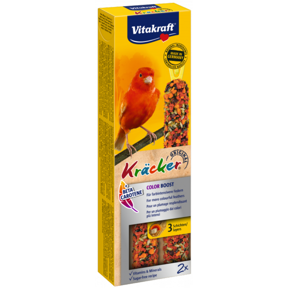 Vitakraft Bird Kräcker Kanár pro intenzivně zbarvené peří tyč 2ks/60g