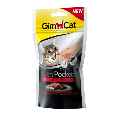 GimCat Nutri Pockets s hovězím masem & maltózovou pastou 60g