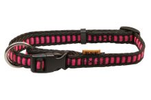 B&amp;F Strap collar, ladder 1,5x30-50cm pink