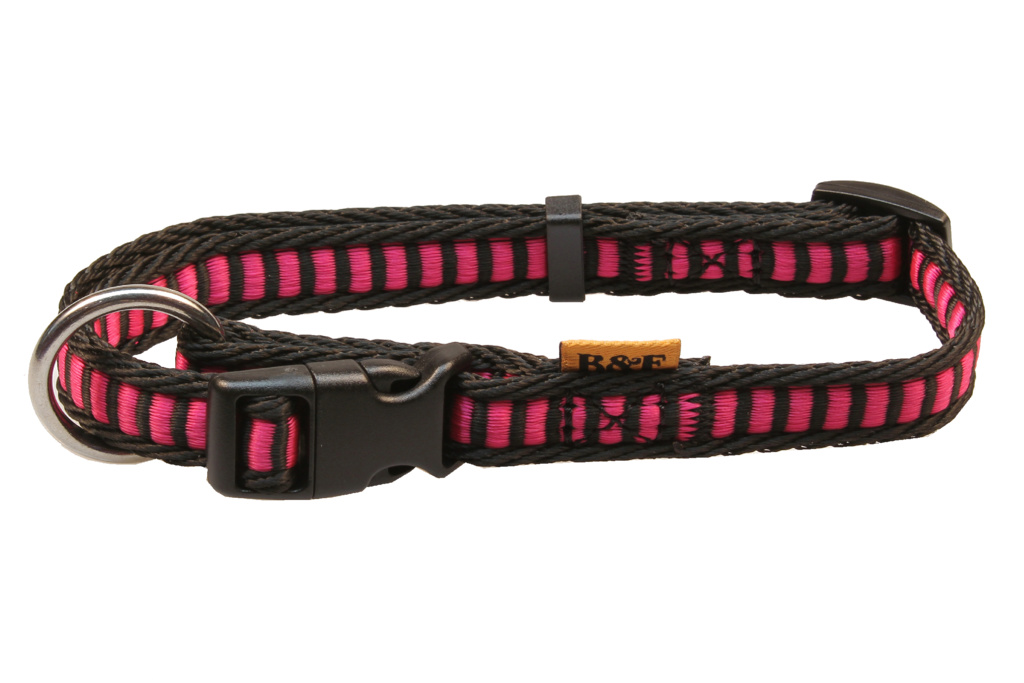 B&F Strap collar, ladder 1,5x30-50cm pink