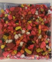 Akvarijní kamínky malé barevný mix s červeno-růžovým podkladem 400g
