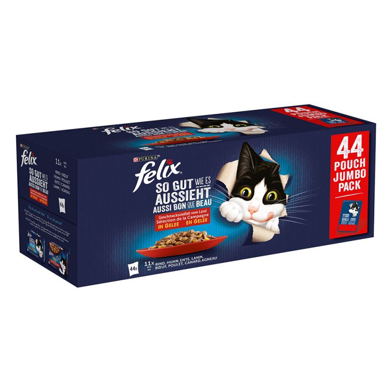 Felix Fantastic with beef chicken duck lamb in jelly 44x85g