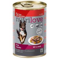 Nutrilove dog pieces of jelly beef liver vegetables 415g