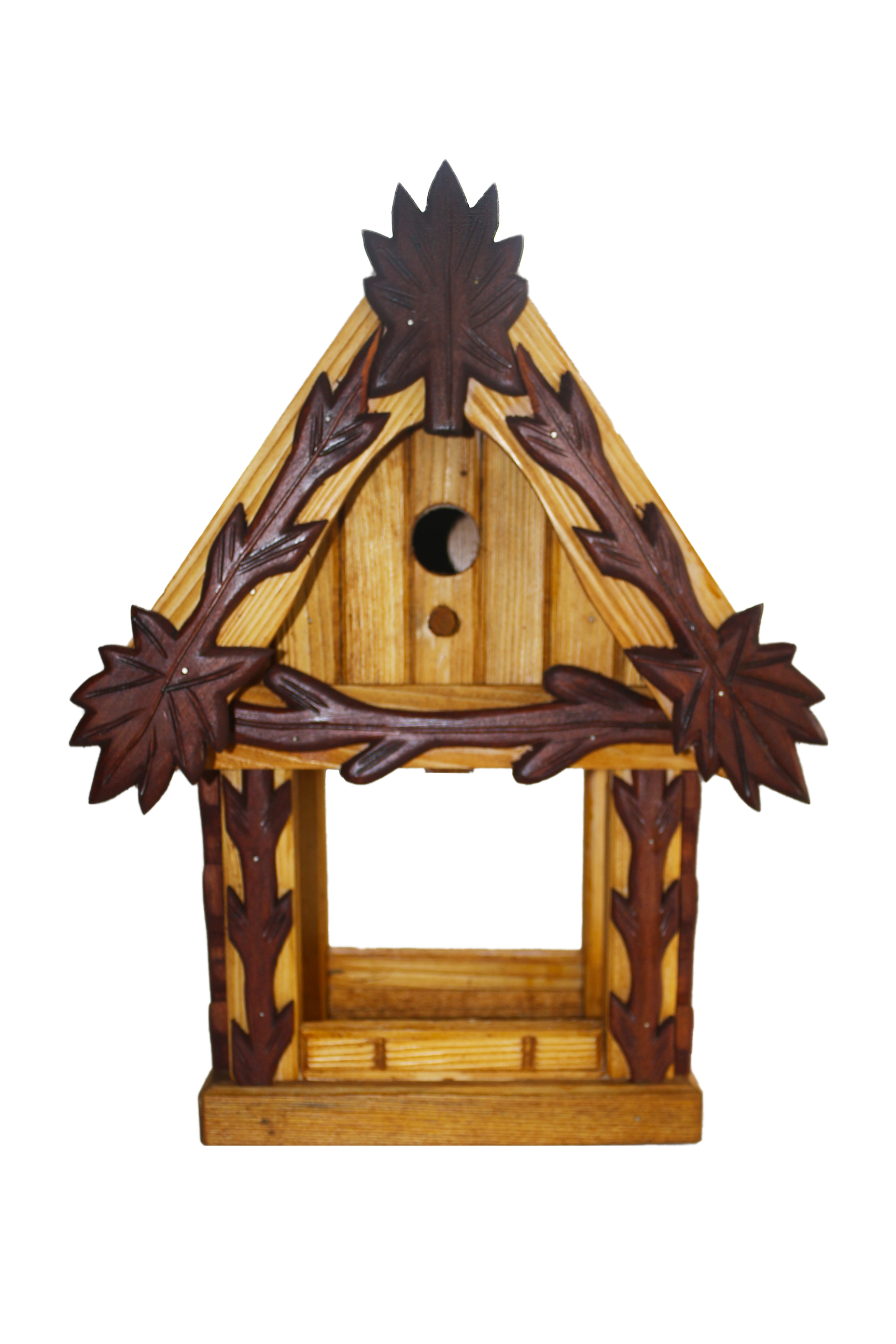 Massive birdhouse with bird feeder - bright with ornaments