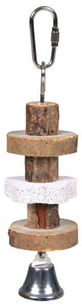 Trixie Natural Living - wooden wheels, lava stone for birds 16cm