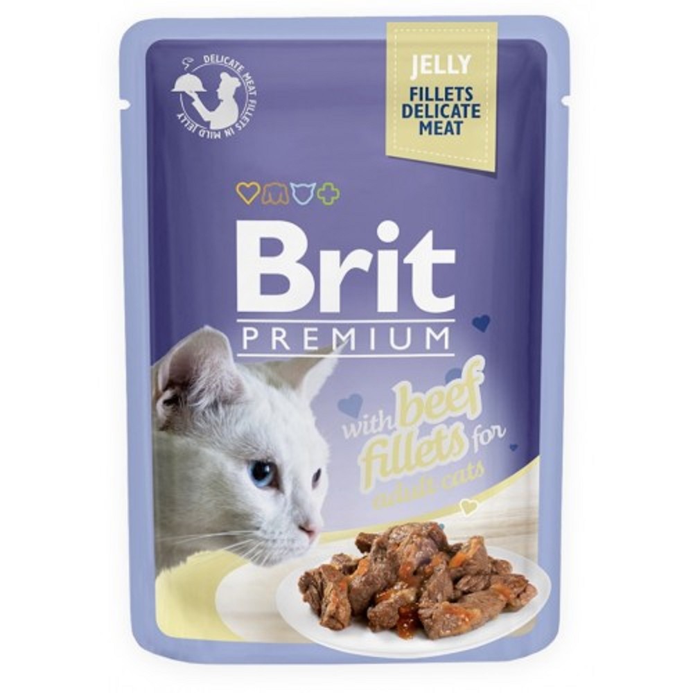 Brit Premium Cat Beef Fillets & Jelly 85g