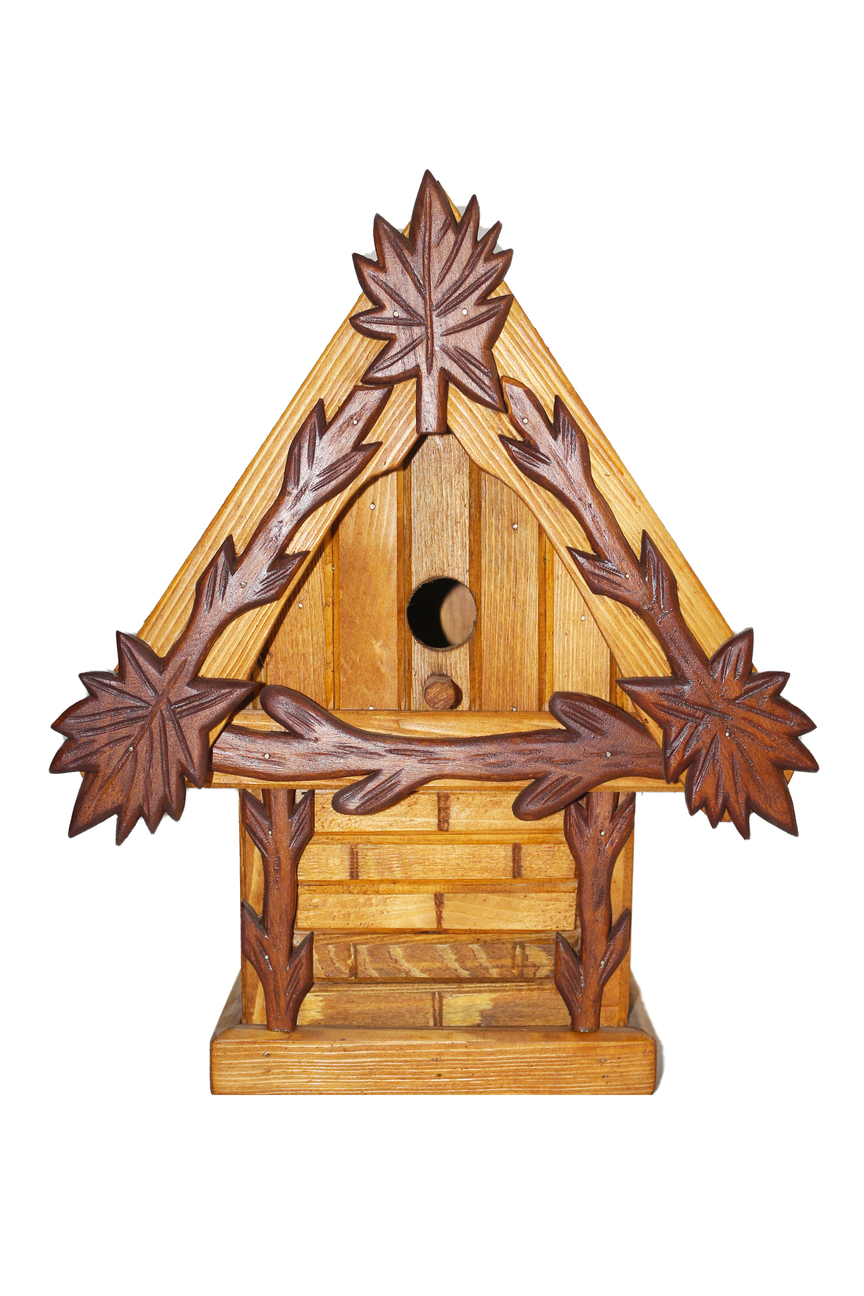 Massive birdhouse (without feeder) - bright with ornaments