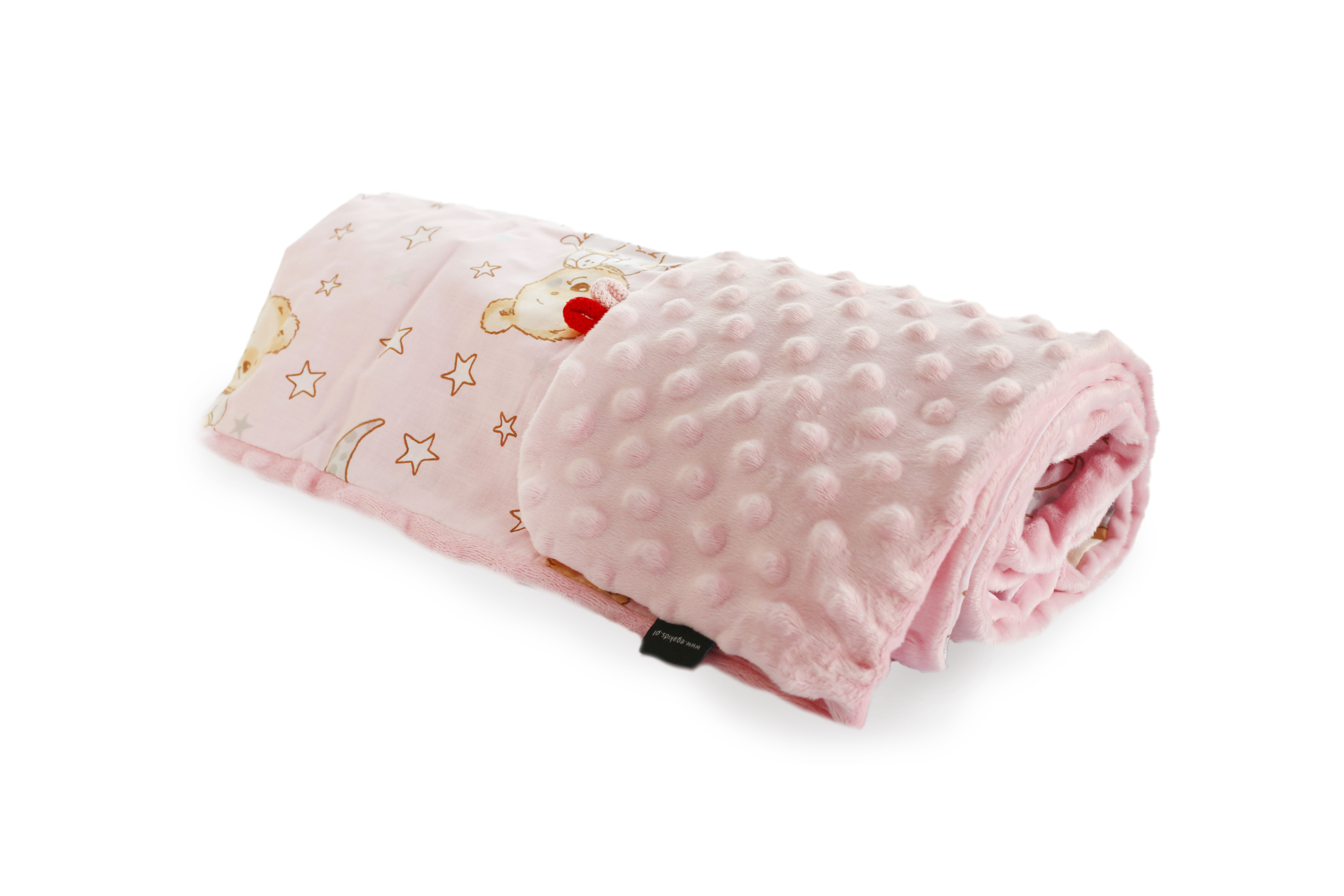 Ega Kids bavlněná deka růžová minky, medvídci 80x90cm (1)