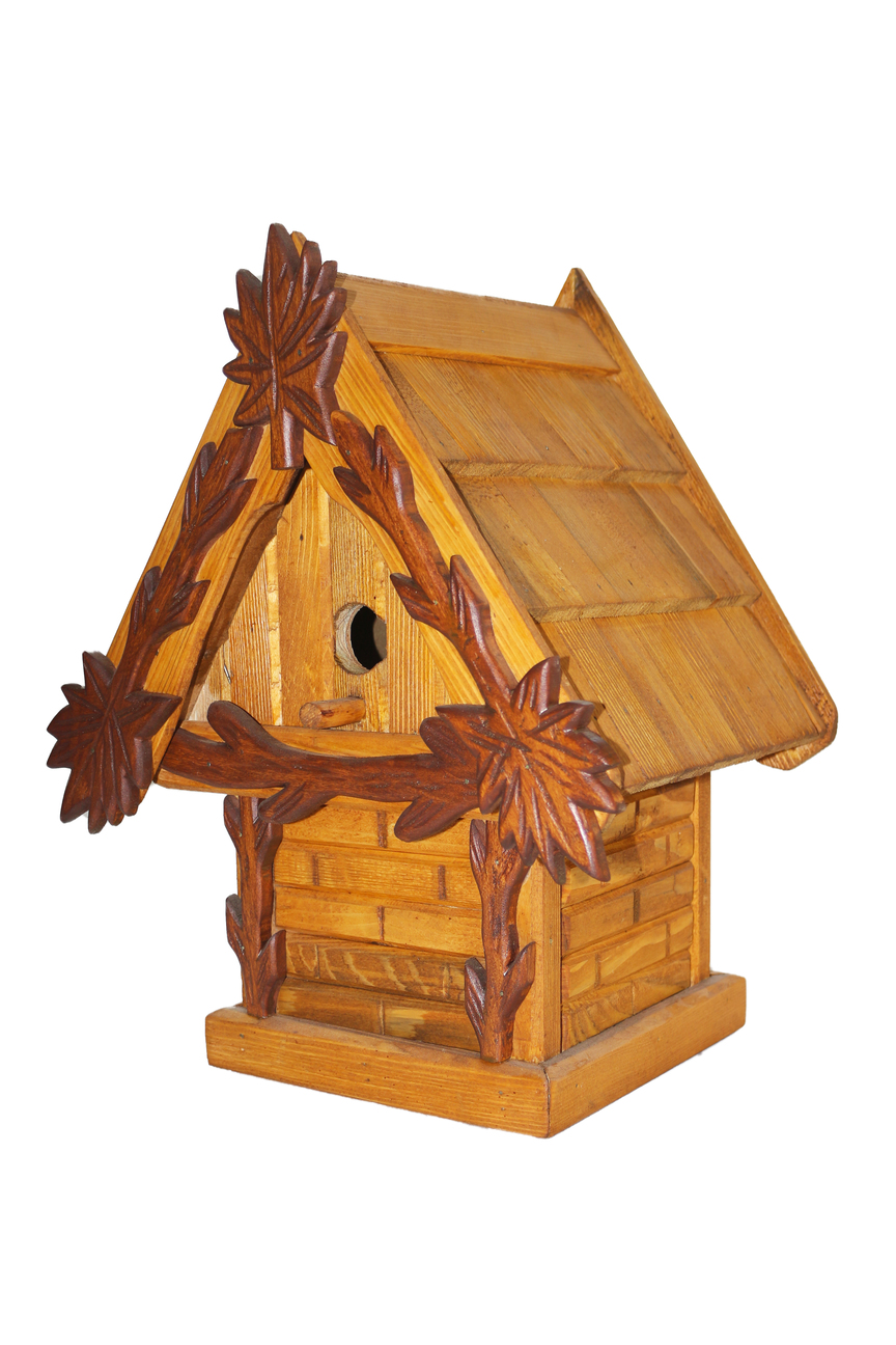 Massive birdhouse (without feeder) - bright with ornaments (1)