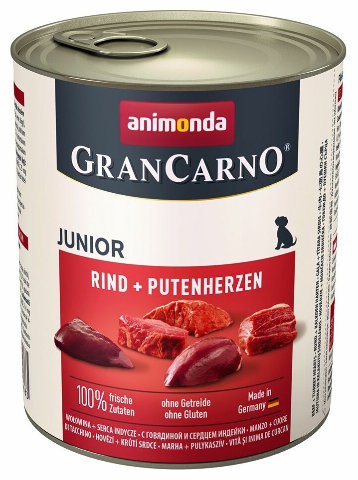 Animonda Gran Carno Junior hovězí & krůtí srdce 800g